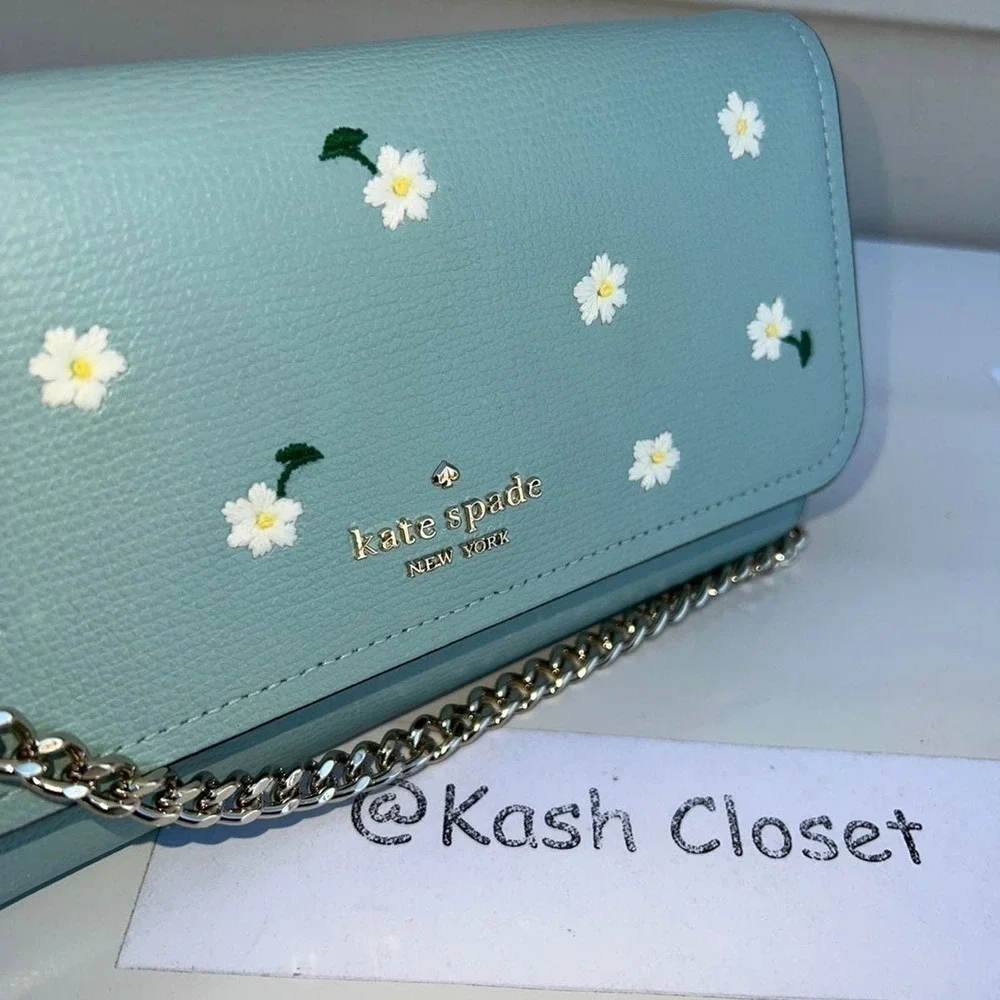 Kate Spade Darcy Embroidered Chain Crossbody & Convertible Wallet - Picture 3 of 12